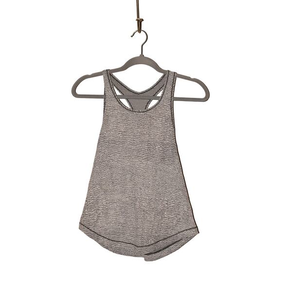 LULULEMON $58 Long Distance Tank Luon Pebble Jacquard White/Black Size 6 - Picture 1 of 4
